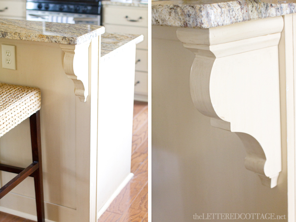 Country Kitchen Island The Lettered, How To Attach Corbels Kitchen Island
