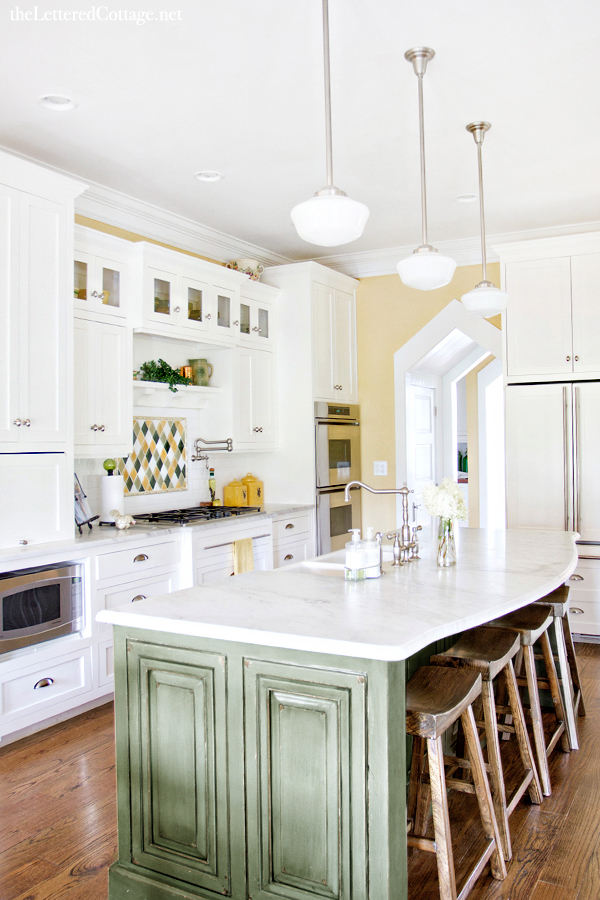 Tall White Kitchen Cabinets Lettered Cottage 3