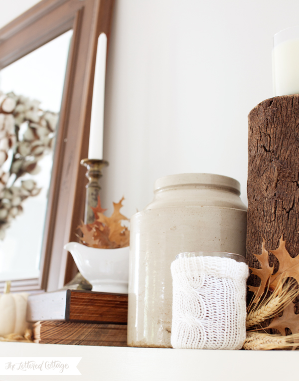 Fall Decorating Inspiration | Bark Candleholders | Cableknit Candleholder | The Lettered Cottage