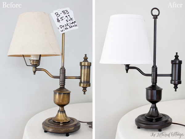 Old Brass Lamp Makeover | The Lettered Cottage