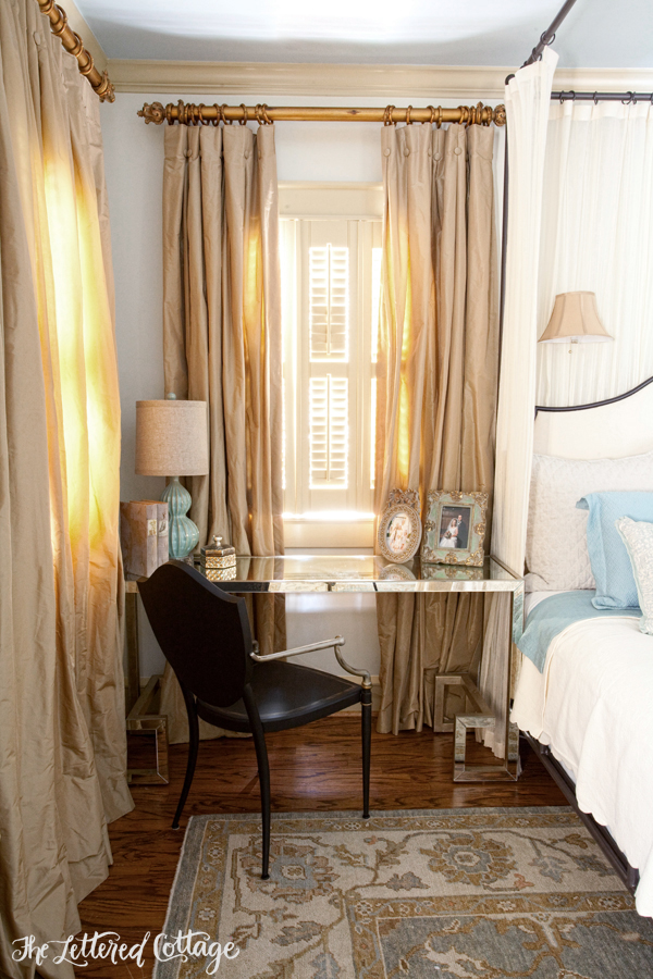 Traditional Master Bedroom | Desk Nightstand | Cindy Barganier | The Lettered Cottage copy