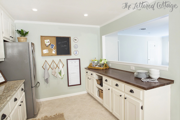 Comfort Gray Kitchen | Navajo White Cabinets | Special Walnut Butcher Block | The Lettered Cottage
