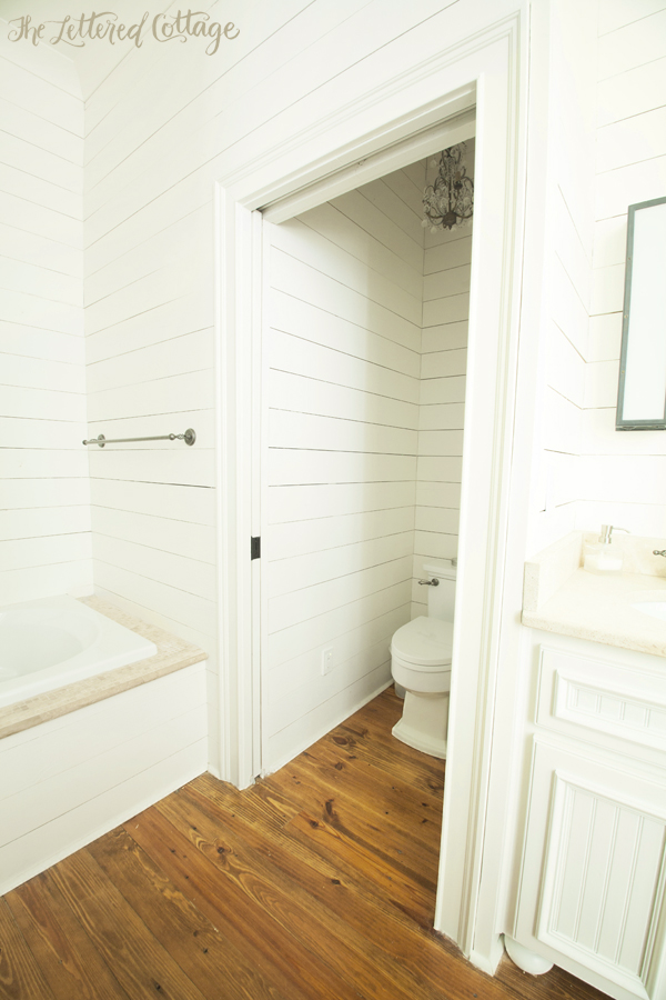 Kathy's Wood-Walled Bathroom - The Lettered Cottage