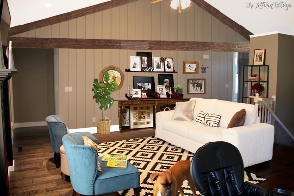 Jamie S Tall Wall Dilemma The Lettered Cottage - How To Decorate A Living Room Wall With Vaulted Ceilings