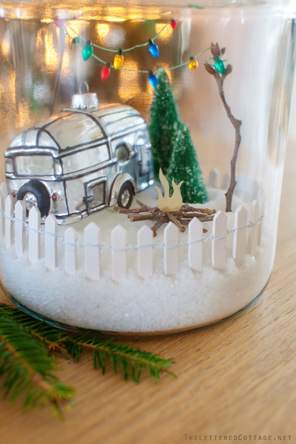 Cookie Jar Christmas Craft | Airstream Ornament from Michaels | Picket Fence from Hobby Lobby | Epson Salt