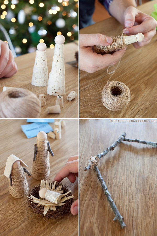 Cork Twine Wooden Bead Twig Nativity | Cookie Jar Christmas Craft