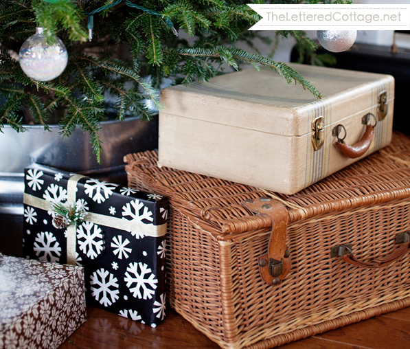 Suitcases under Christmas Tree