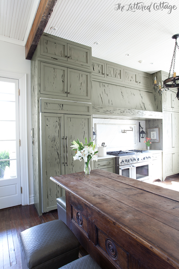 Green Cypress Kitchen Cabinets | Old Cloverdale House | Montgomery Alabama | Ashley Gilbreath Interiors