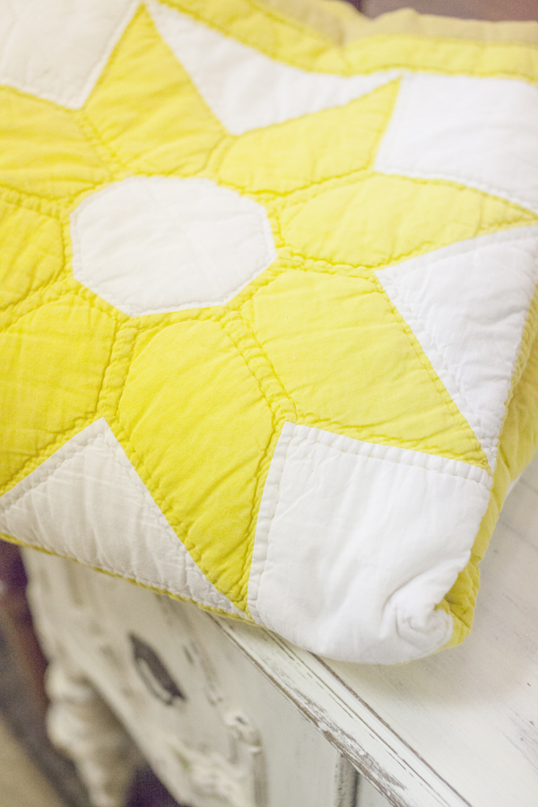 Yellow and White Quilt