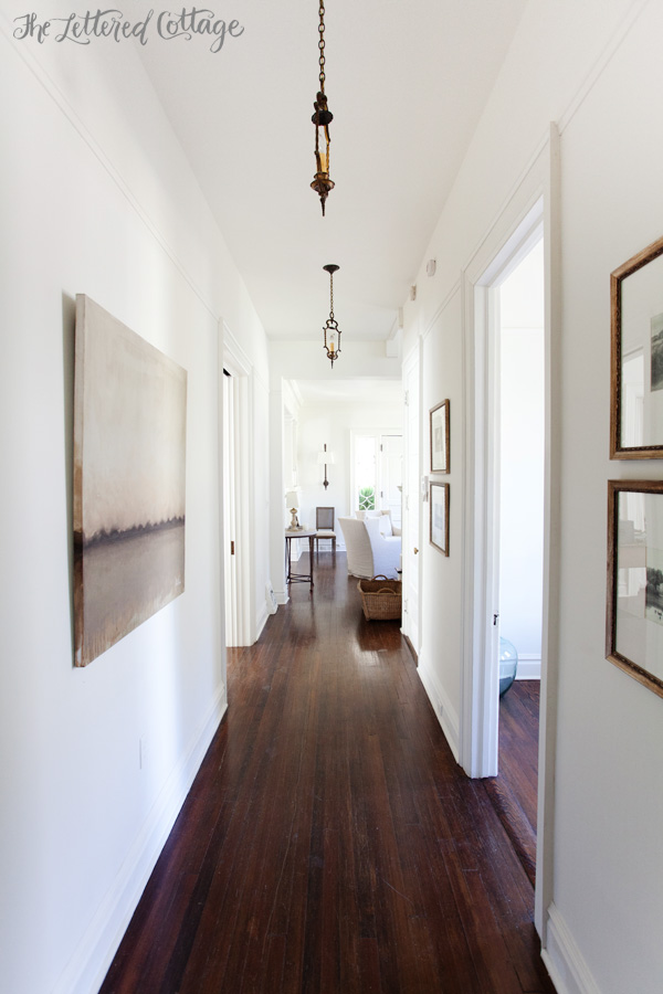 Hallway | Ashley Gilbreath Interiors | Wood Floor | Antique Pendant Lights