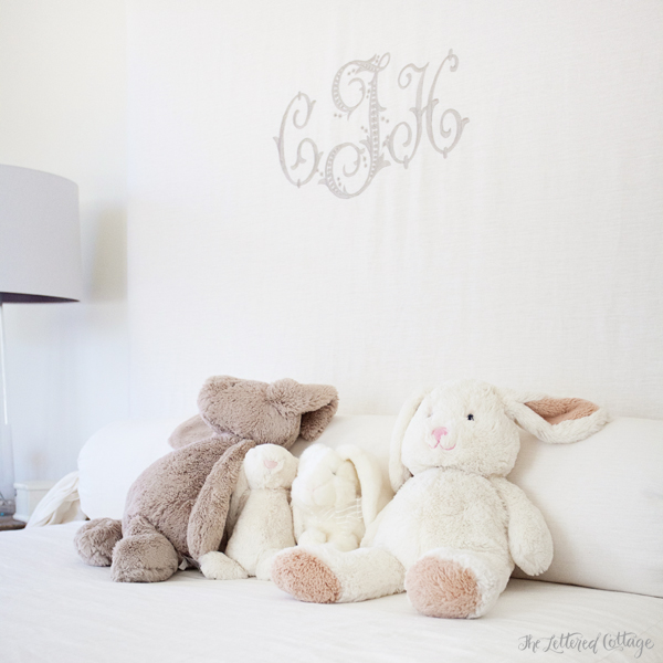 Monogrammed Headboard | Stuffed Animals | Girls Bedroom