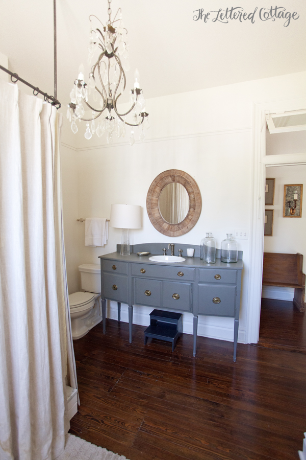 Sideboard Sink Vanity | Bathroom | Old House | Oval Mirror