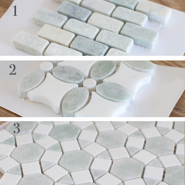 Ming Green and Thassos White Mosaic Tile | The Lettered Cottage