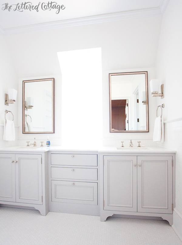 Bathroom | Double Vanity | Gray | White | Window | Phillip Sides Interior Design | Portis Home