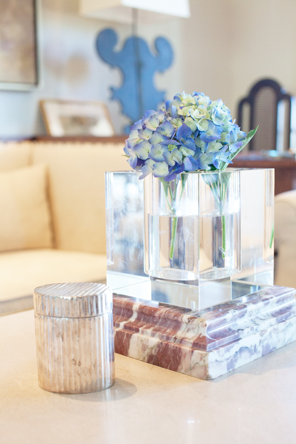 Hydrangea | Coffee Table Decor | Portis Home | Phillip Sides Interior Design