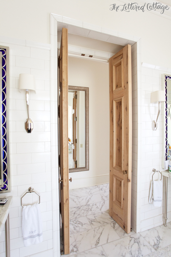 Master Bathroom | Marble | Wood Doors | Phillip Sides Interior Design | Portis Home