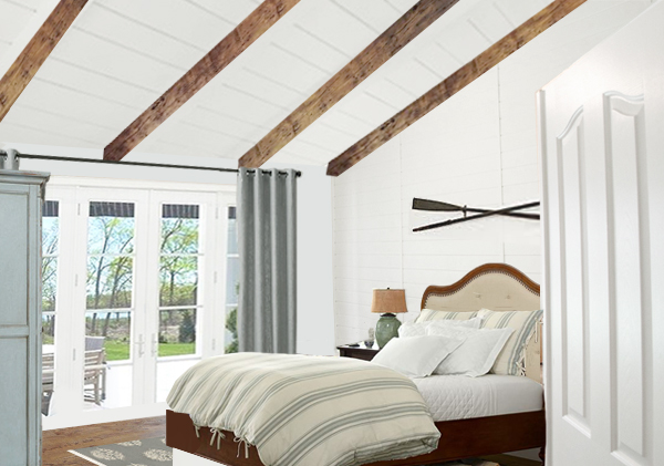 Master Bedroom | Planked Wall | Gray Lake Paint | Inspiration