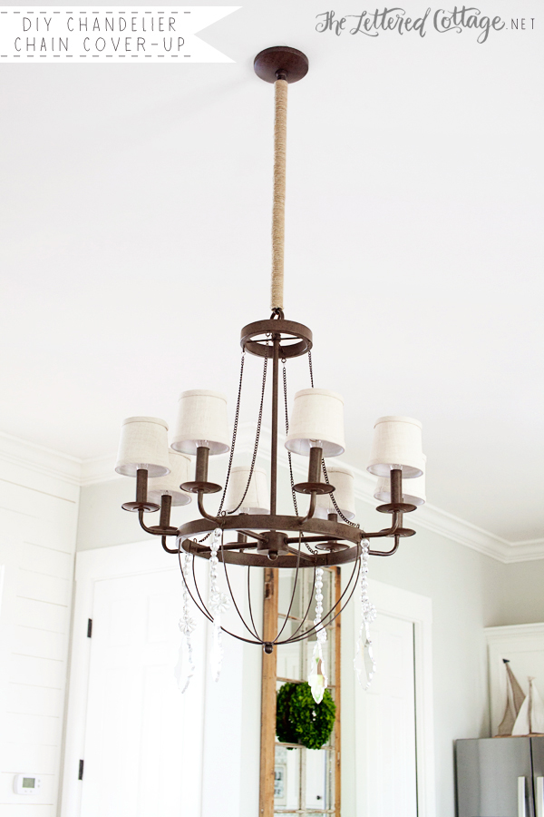 Diy Twine Chandelier Chain Cover, Chain Cover For Chandelier