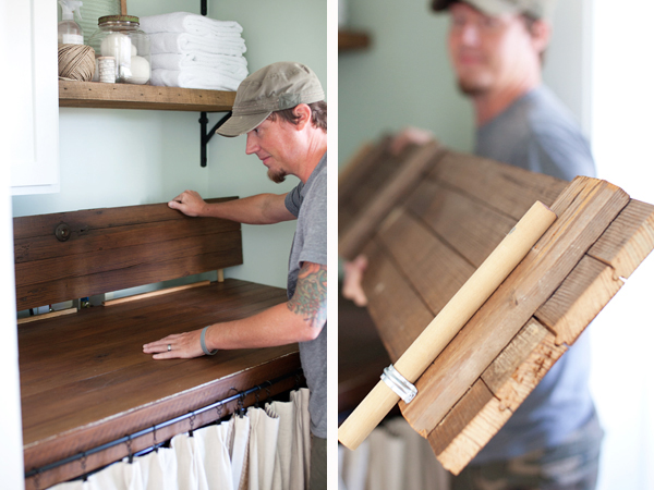 Laundry Room Countertop And Reclaimed Wood Shelves The Lettered