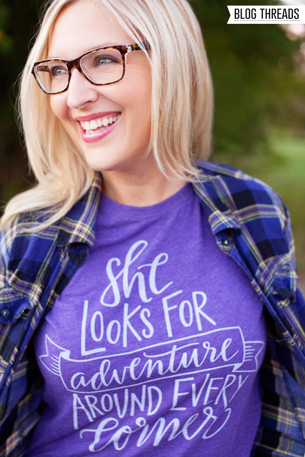 She Looks For Adventure Around Every Corner T-shirt | Blog Threads | The Lettered Cottage