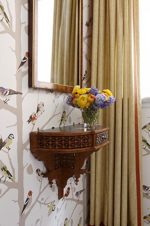 Sarah Richardson | Bird Wallpaper | Decorative Wall Shelf