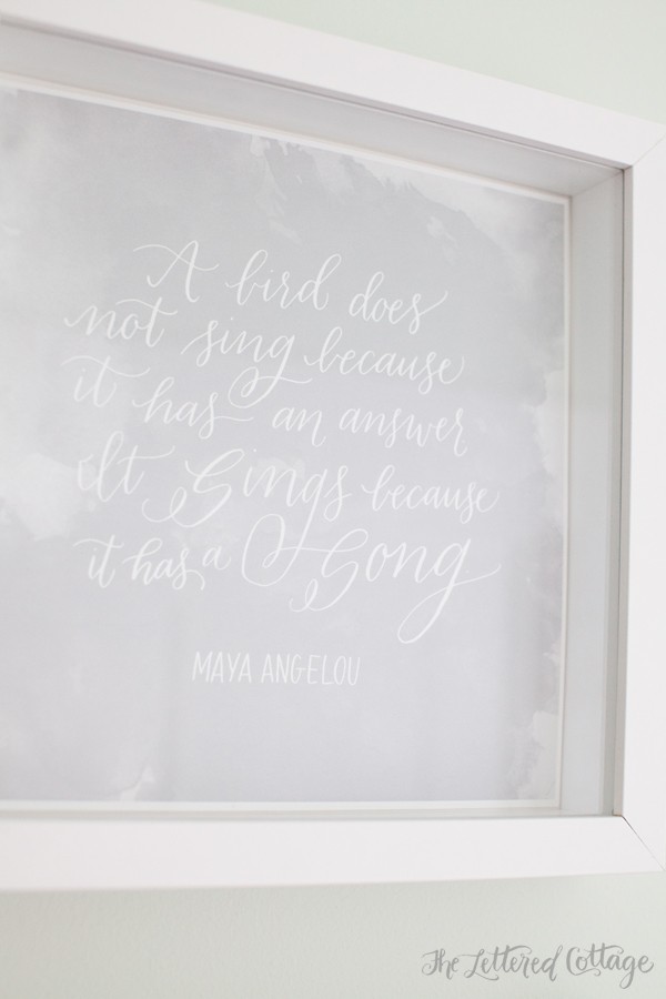 Maya Angelou Quote | A bird does not sing because it has an answer