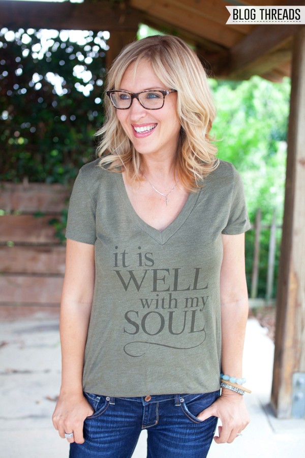 Blog Threads | It Is Well With My Soul | Army Green T-shirt