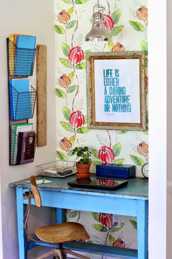 Closet_Desk_Nook_Wallpaper | Flowerpatch Farmgirl