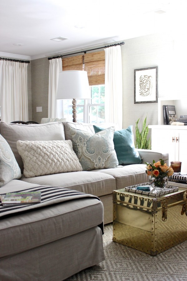 Design Indulgence | Gray Grasscloth Wallpaper