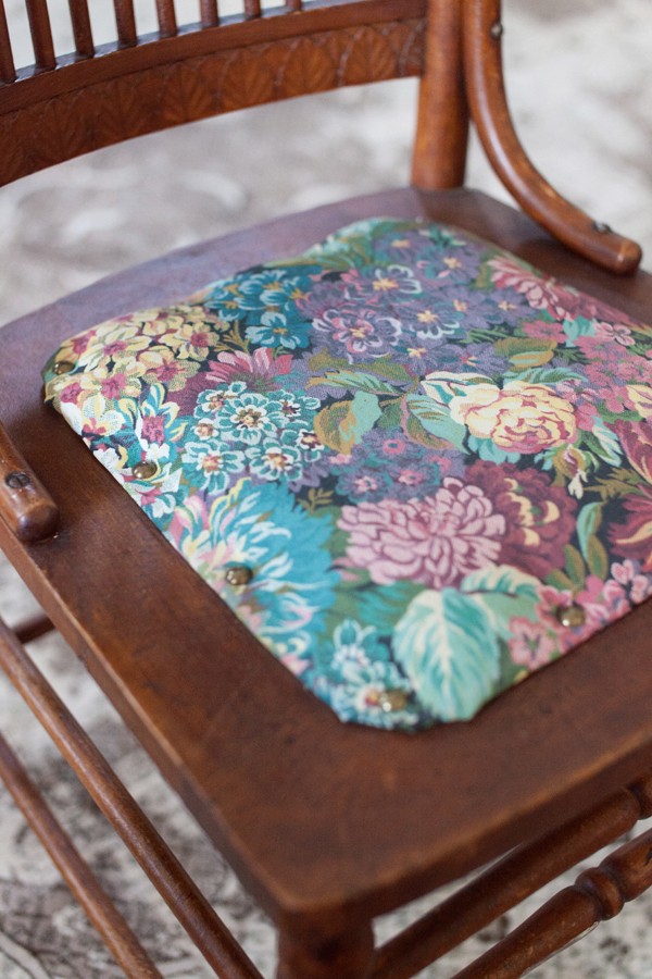 Floral Fabric Dining Chair Seat