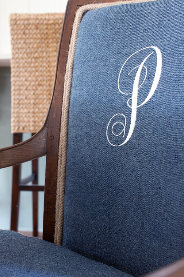 Dining Chair | Upholstered | Monogrammed | The Lettered Cottage