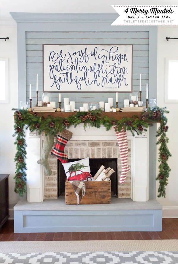 Merry Mantels | House Of Belonging | Saying Sign | The Lettered Cottage | YouTube Series | Fireplace Decorating | Christmas