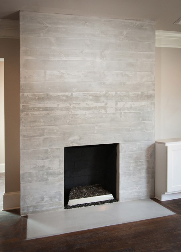Board Formed Concrete Fireplace
