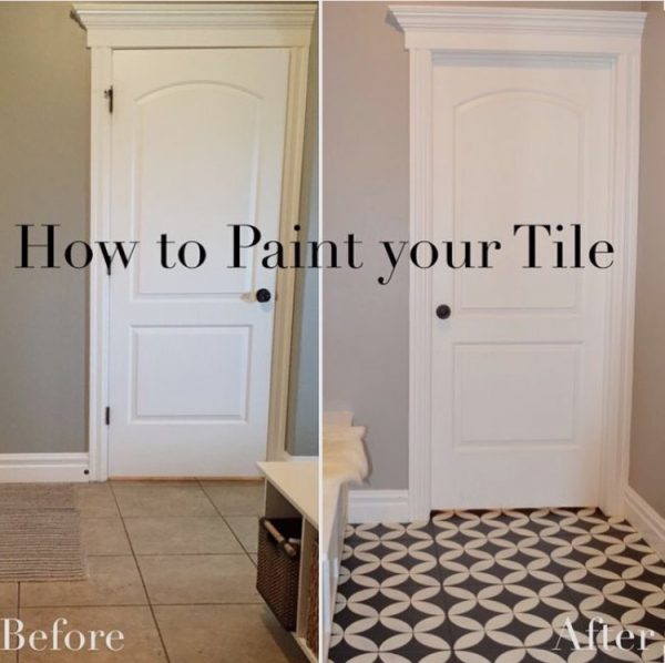 How To Paint Tile Chalkpaint Tutorial Cement Tile 600x598 